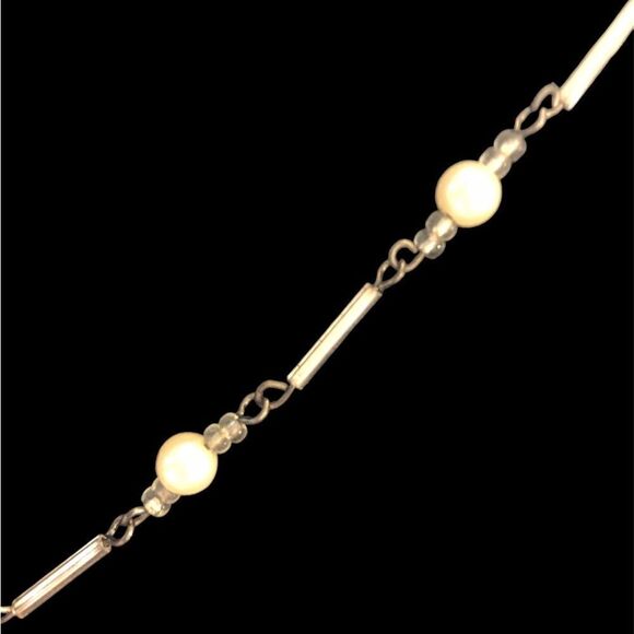 Crystal Beaded Silver Toned Necklace - Picture 4 of 5